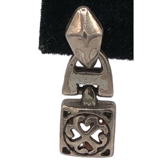 BRIGHTON TRIBECA Heart Scroll Silver Post Drop Dangle Earrings - Picture 2 of 7